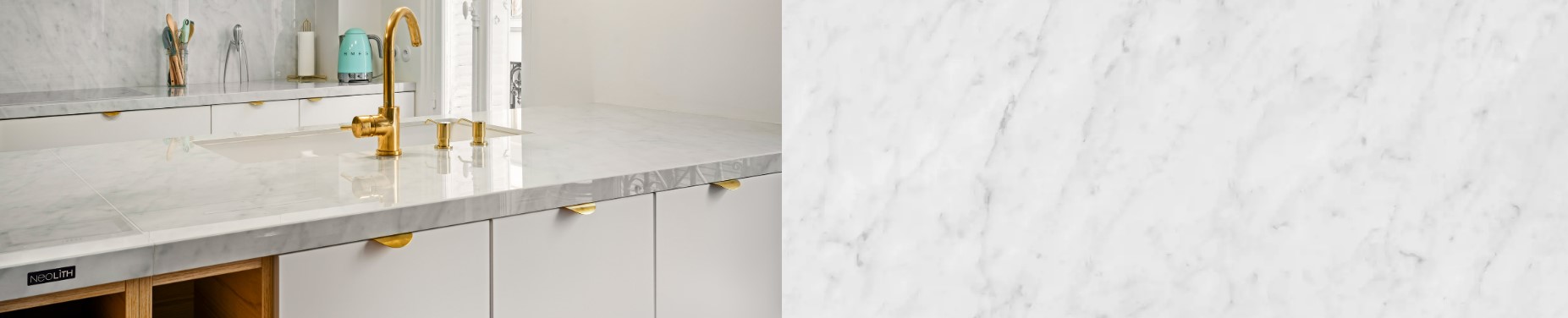 שיש לבן עם עורקים במראה טבעי - דגם בלנקו קררה | Blanco Carrara BC02